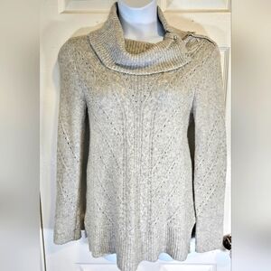 White House Black Market, sweater, with silver colored accents. Size S